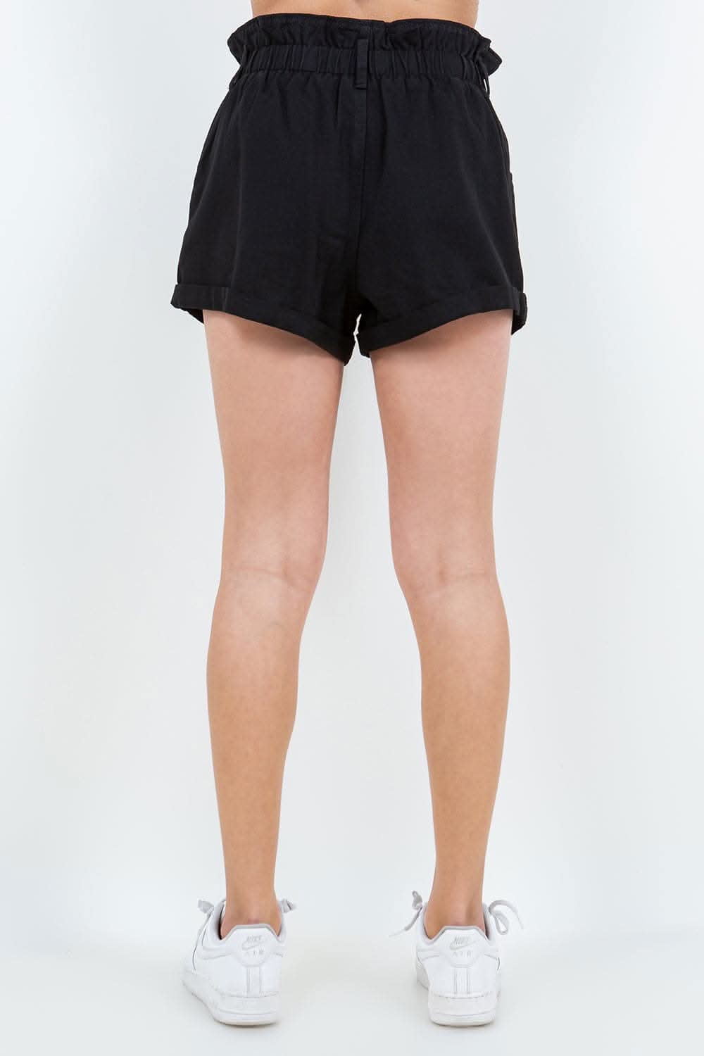 Chic high waist paper bag shorts