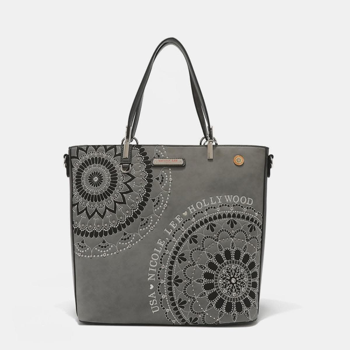 Chic metallic rhinestone tote bag