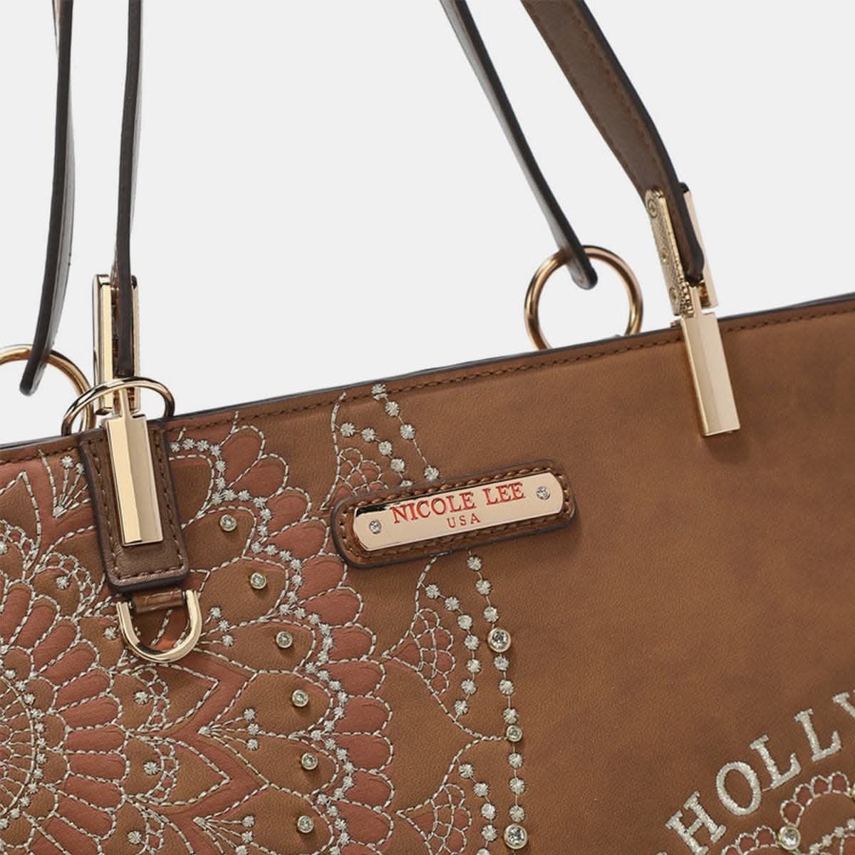 Chic metallic rhinestone tote bag