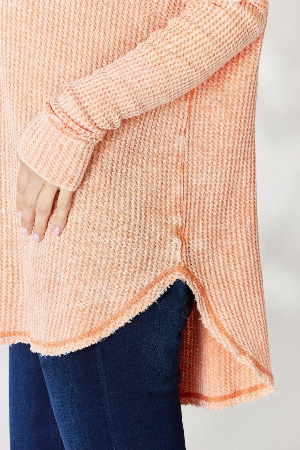 Chic oversized waffle top by Zenana - Love Salve
