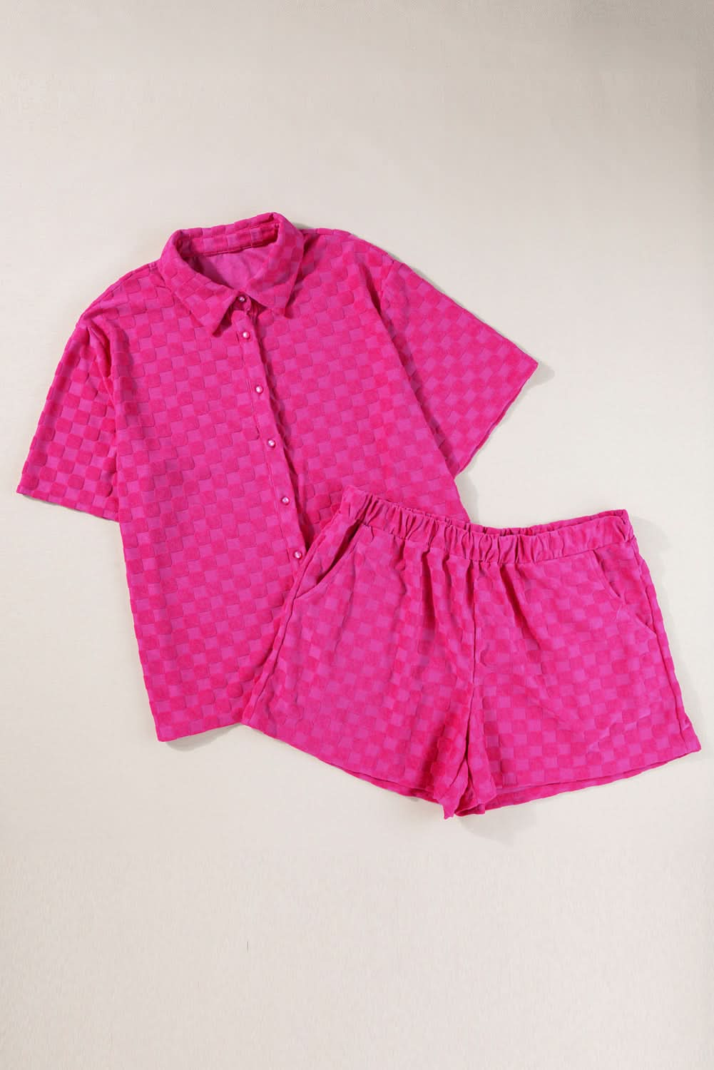 Chic peach blossom plus size short set - Love Salve
