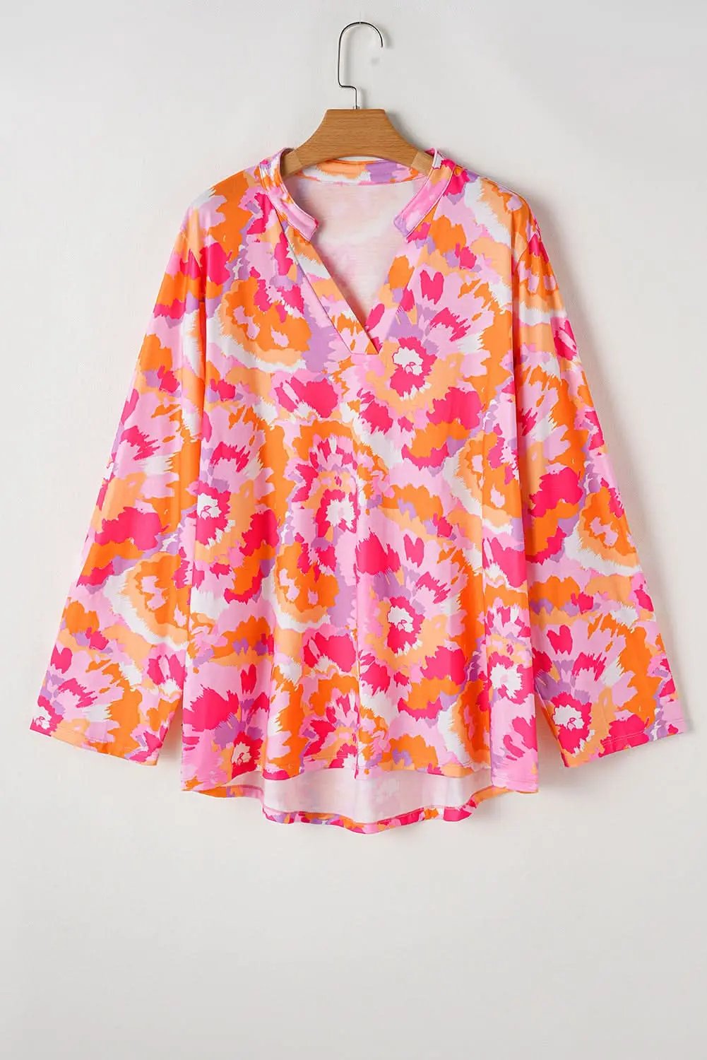 Chic pink floral plus size blouse - Love Salve