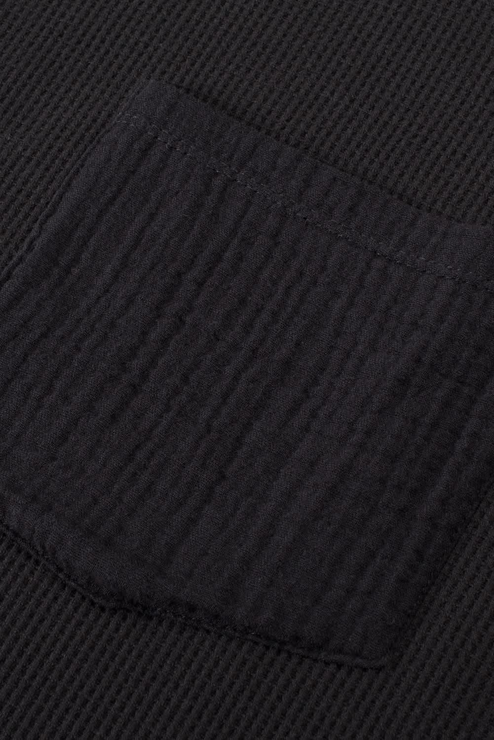 Chic plus-size black crinkle top - Love Salve