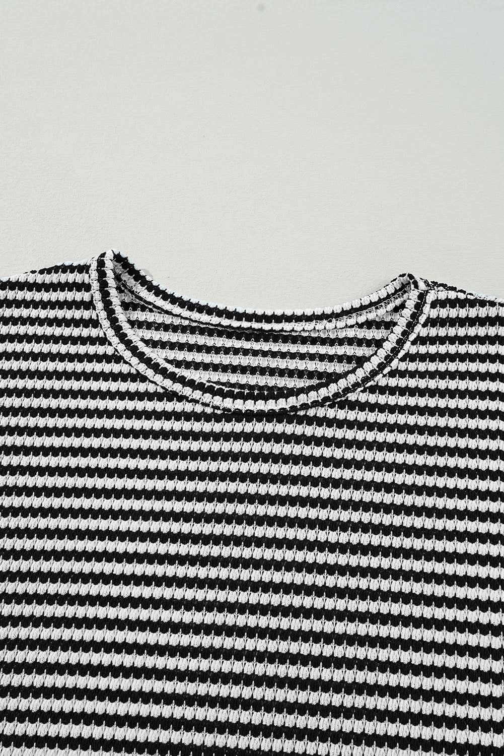 Chic plus size black striped tee - Love Salve