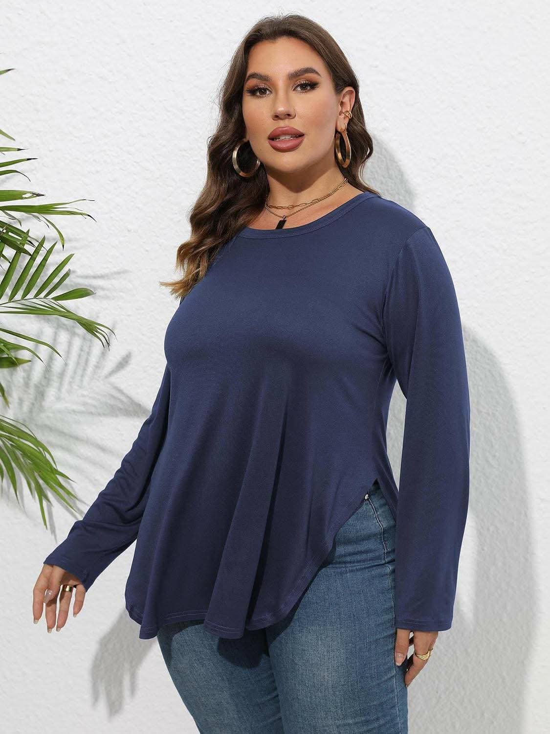 Chic plus size sheer sleeve t-shirt - Love Salve