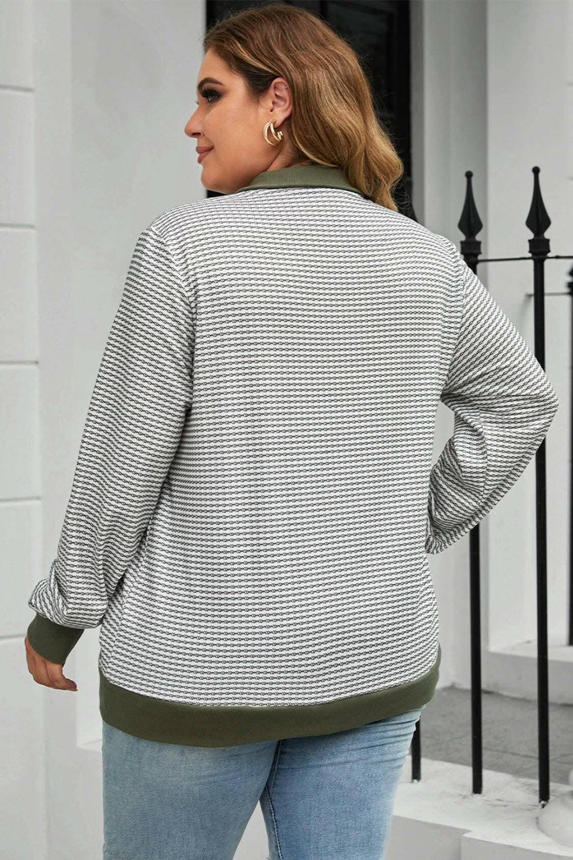 Chic plus size striped blouse