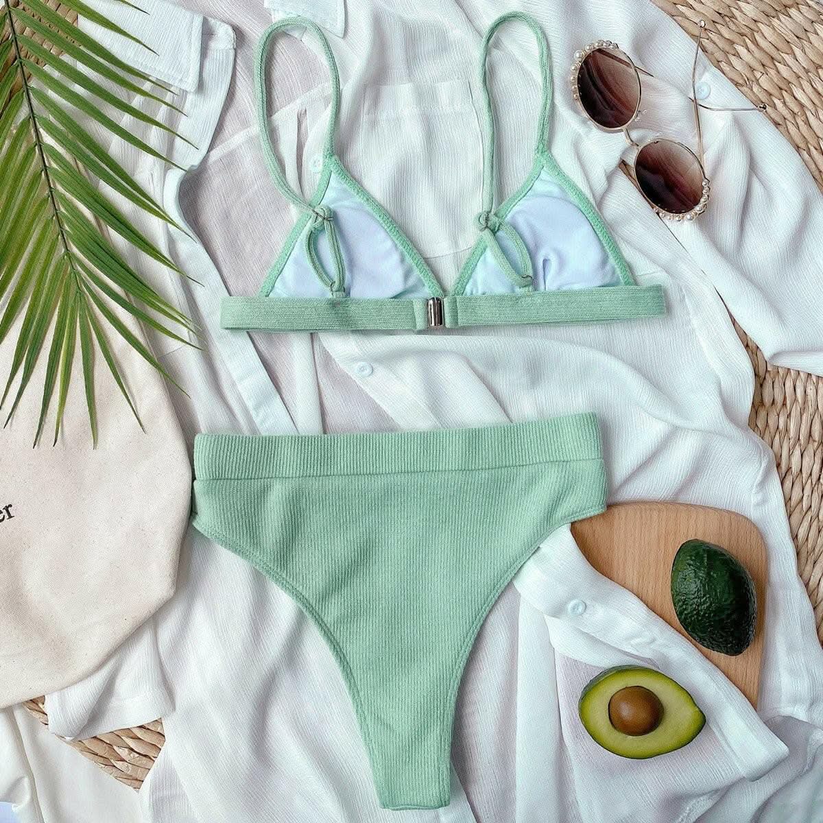 Chic ribbed bikini set with padding - Love Salve