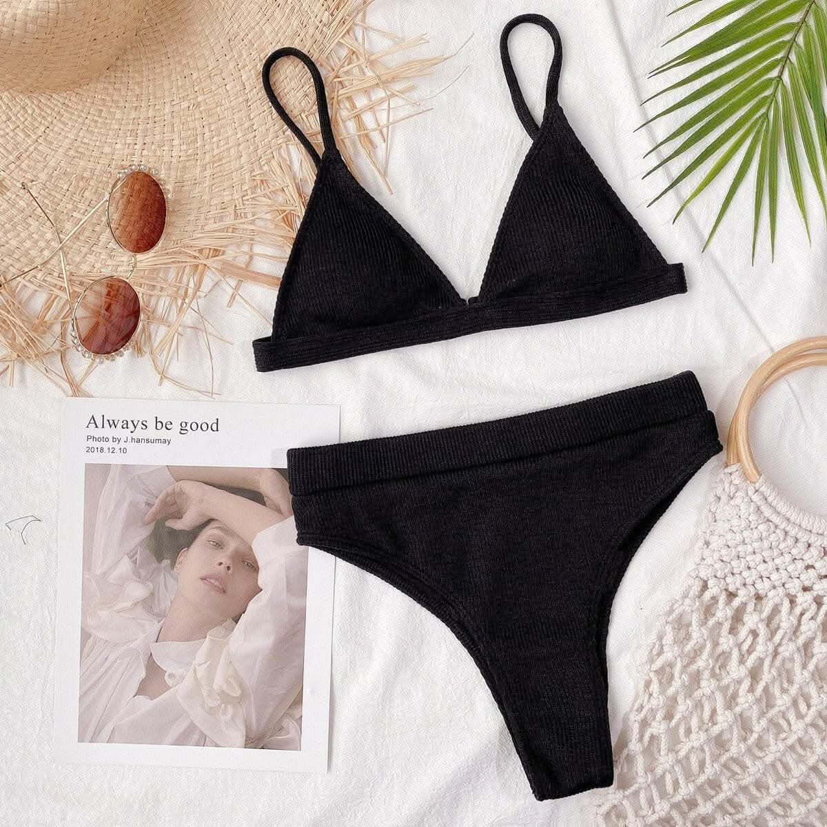 Chic ribbed bikini set with padding - Love Salve