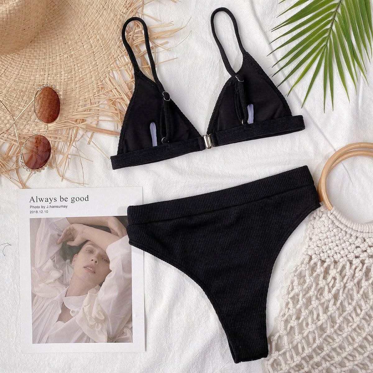 Chic ribbed bikini set with padding - Love Salve