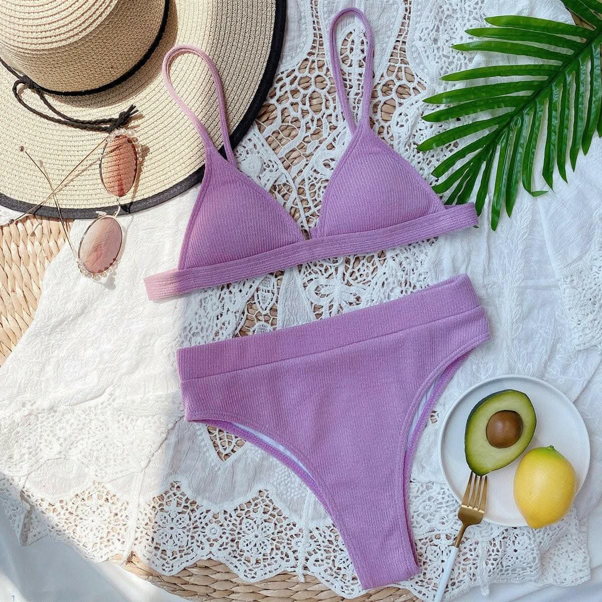 Chic ribbed bikini set with padding - Love Salve