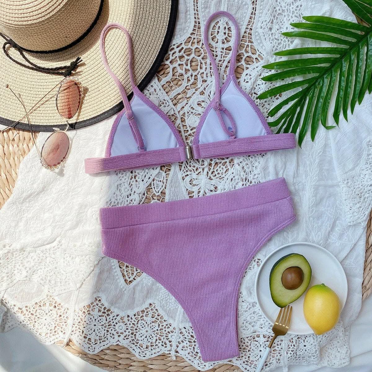 Chic ribbed bikini set with padding - Love Salve