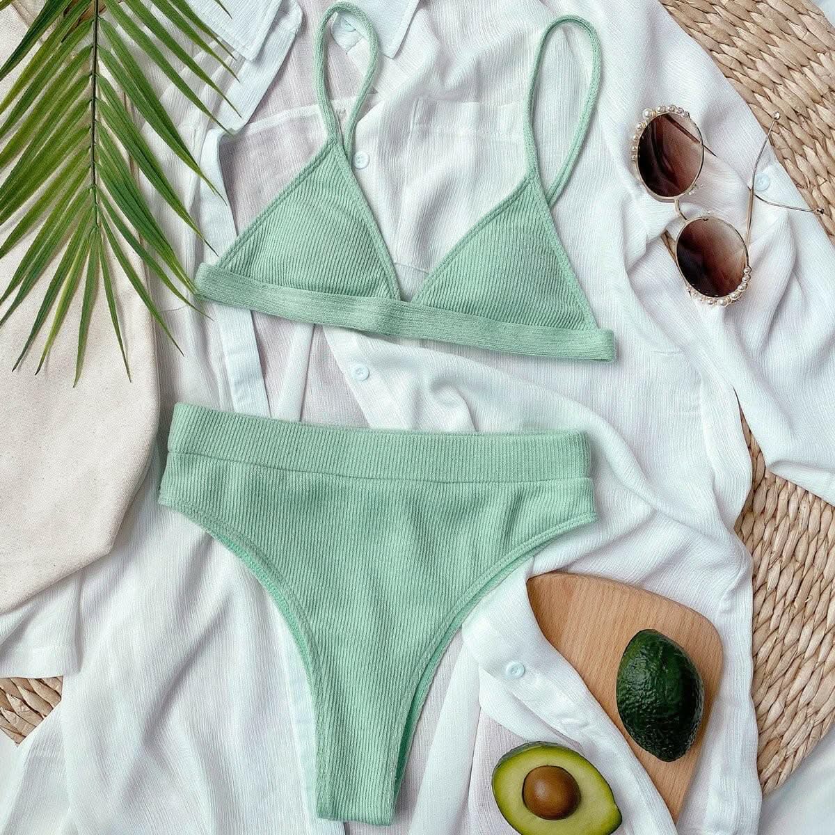 Chic ribbed bikini set with padding - Love Salve
