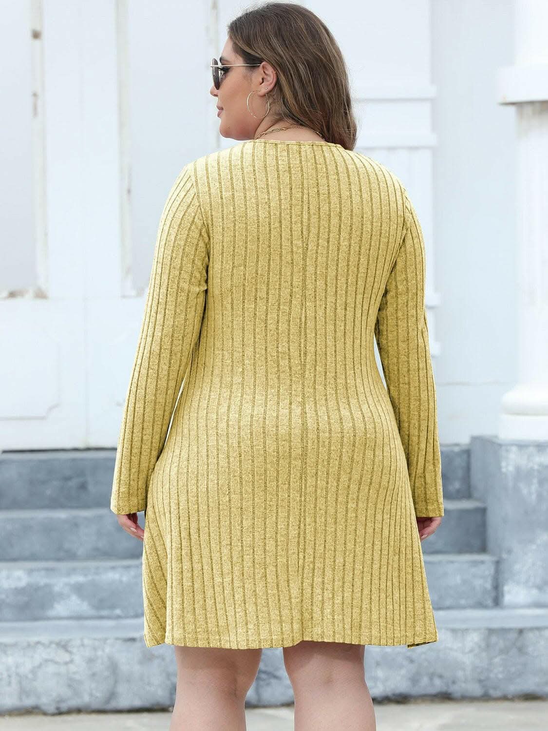 Chic ribbed dress for curvy women - Love Salve