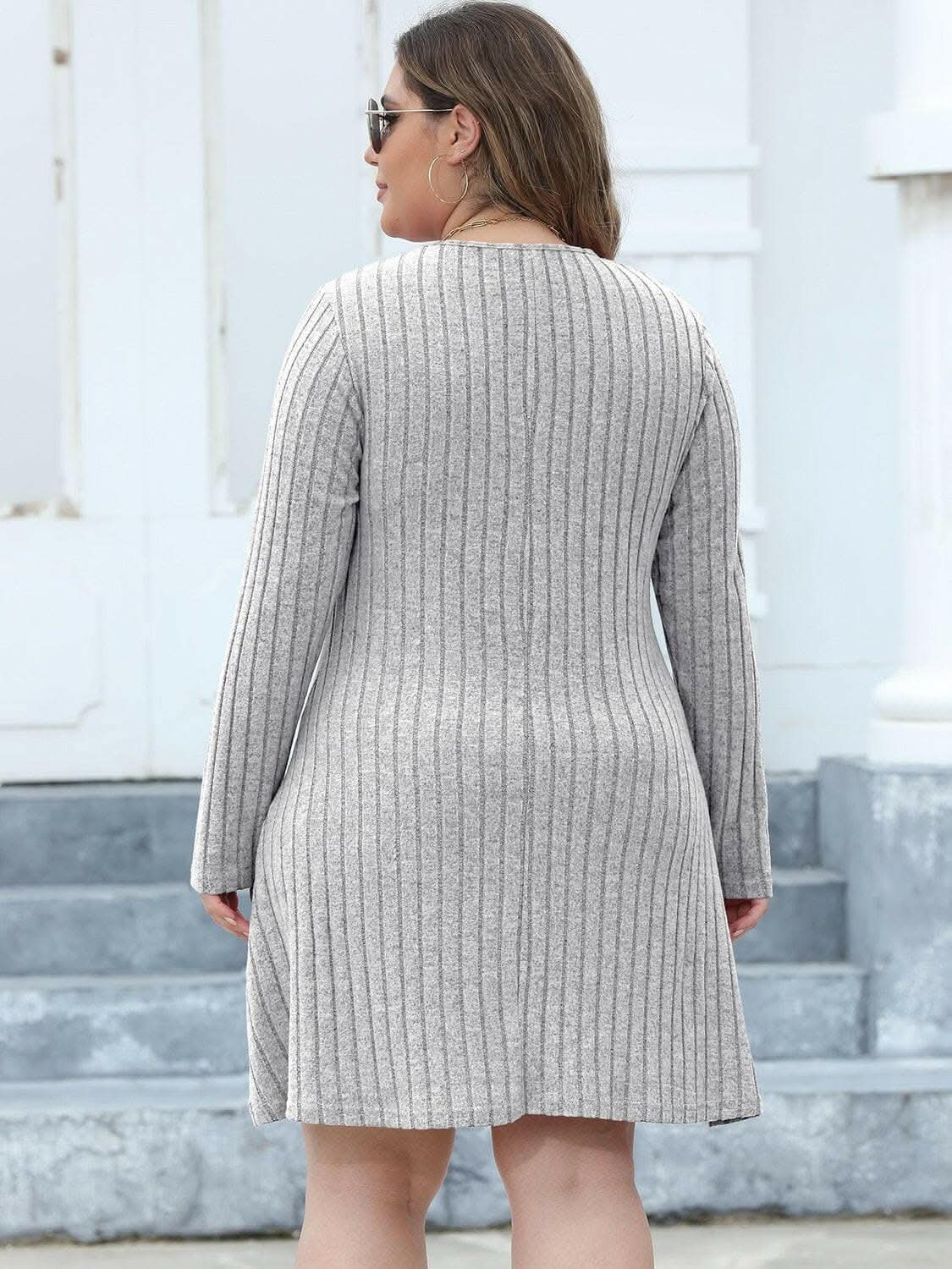 Chic ribbed dress for curvy women - Love Salve