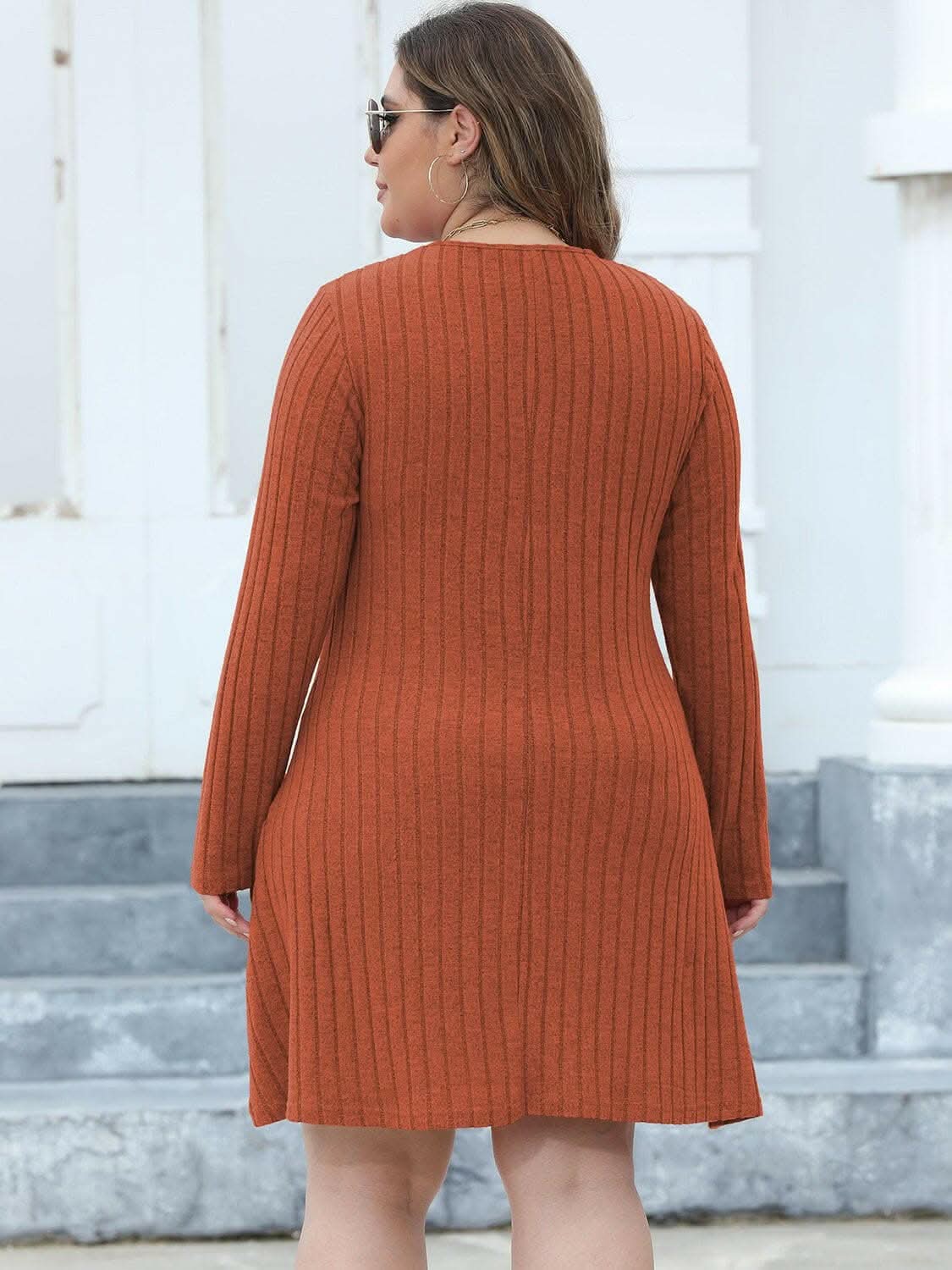 Chic ribbed dress for curvy women - Love Salve