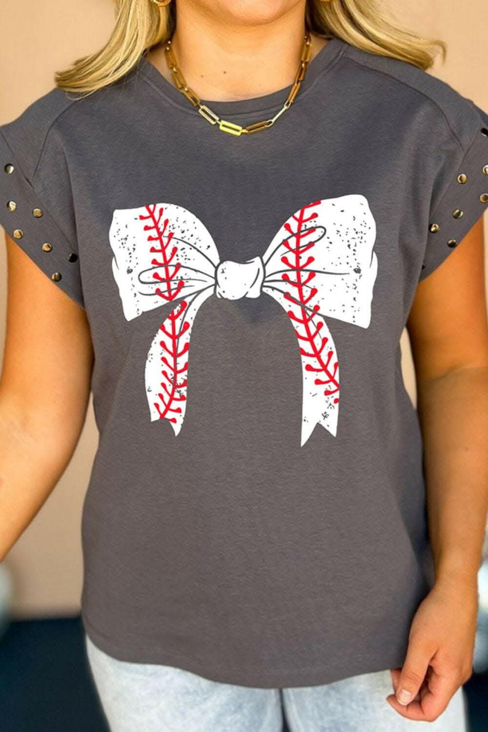 Chic sheer studded bow top - Love Salve