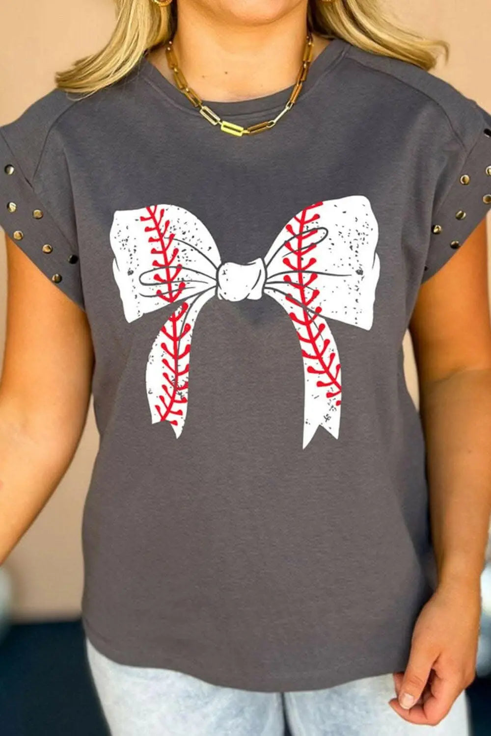 Chic sheer studded bow top - Love Salve