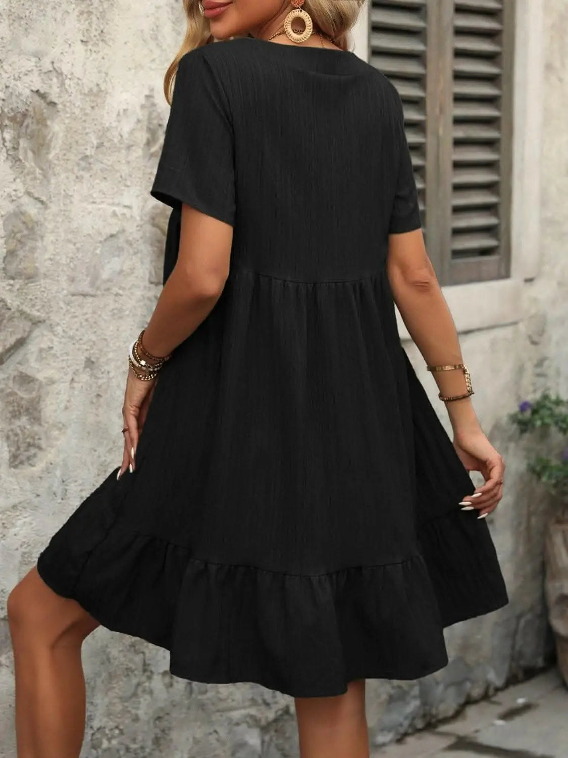 Chic sheer v-neck mini dress - Love Salve
