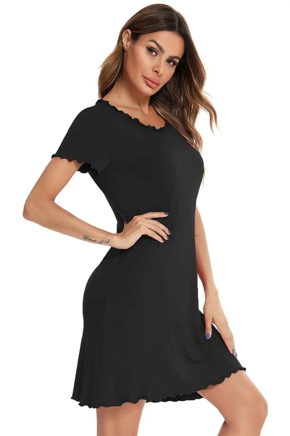 Chic short sleeve lounge dress - Love Salve