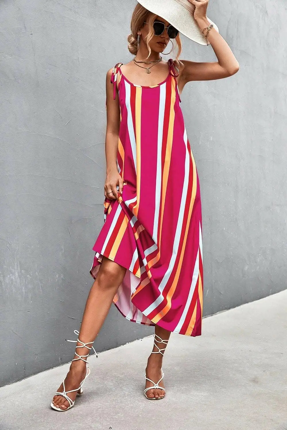 Chic sleeveless striped dress - Love Salve