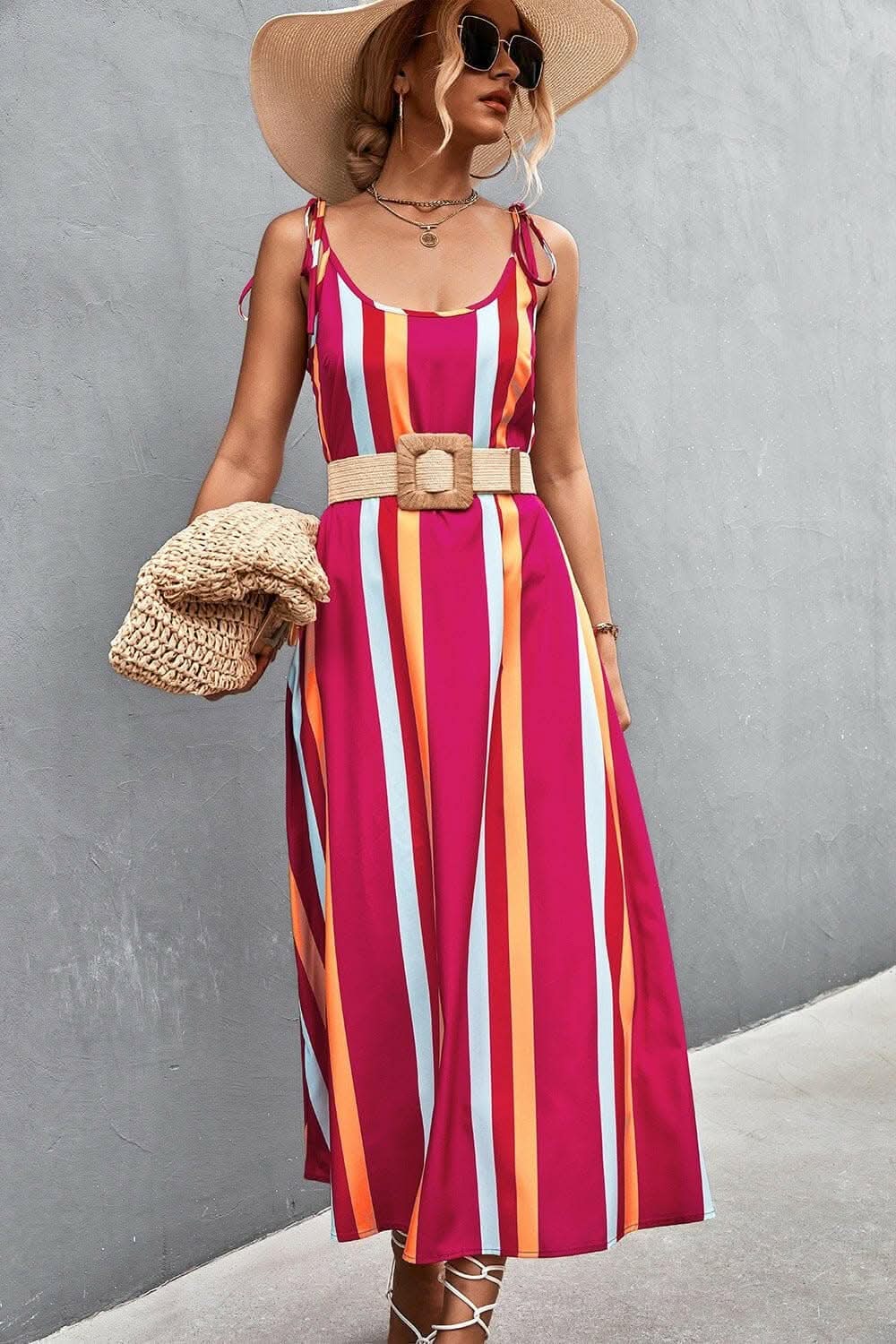 Chic sleeveless striped dress - Love Salve