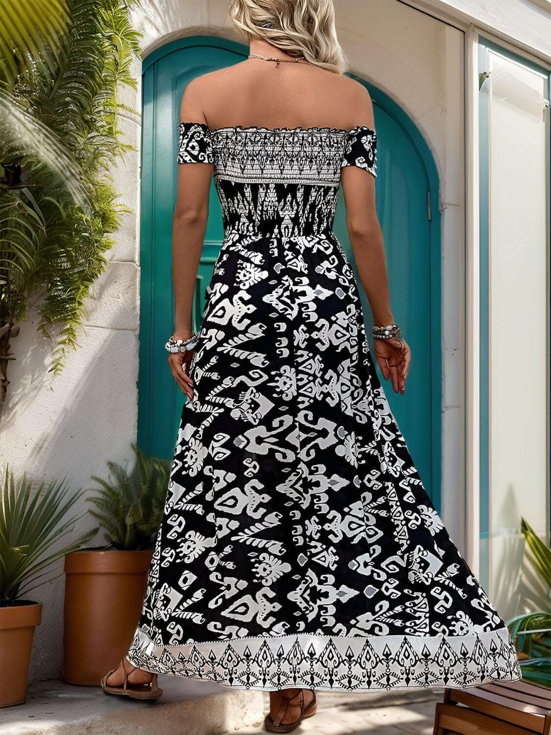 Chic slit off-shoulder dress - Love Salve