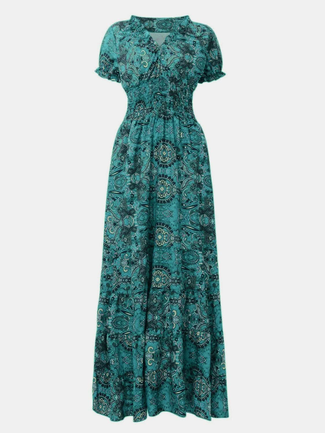Chic smocked v-neck dress - Love Salve