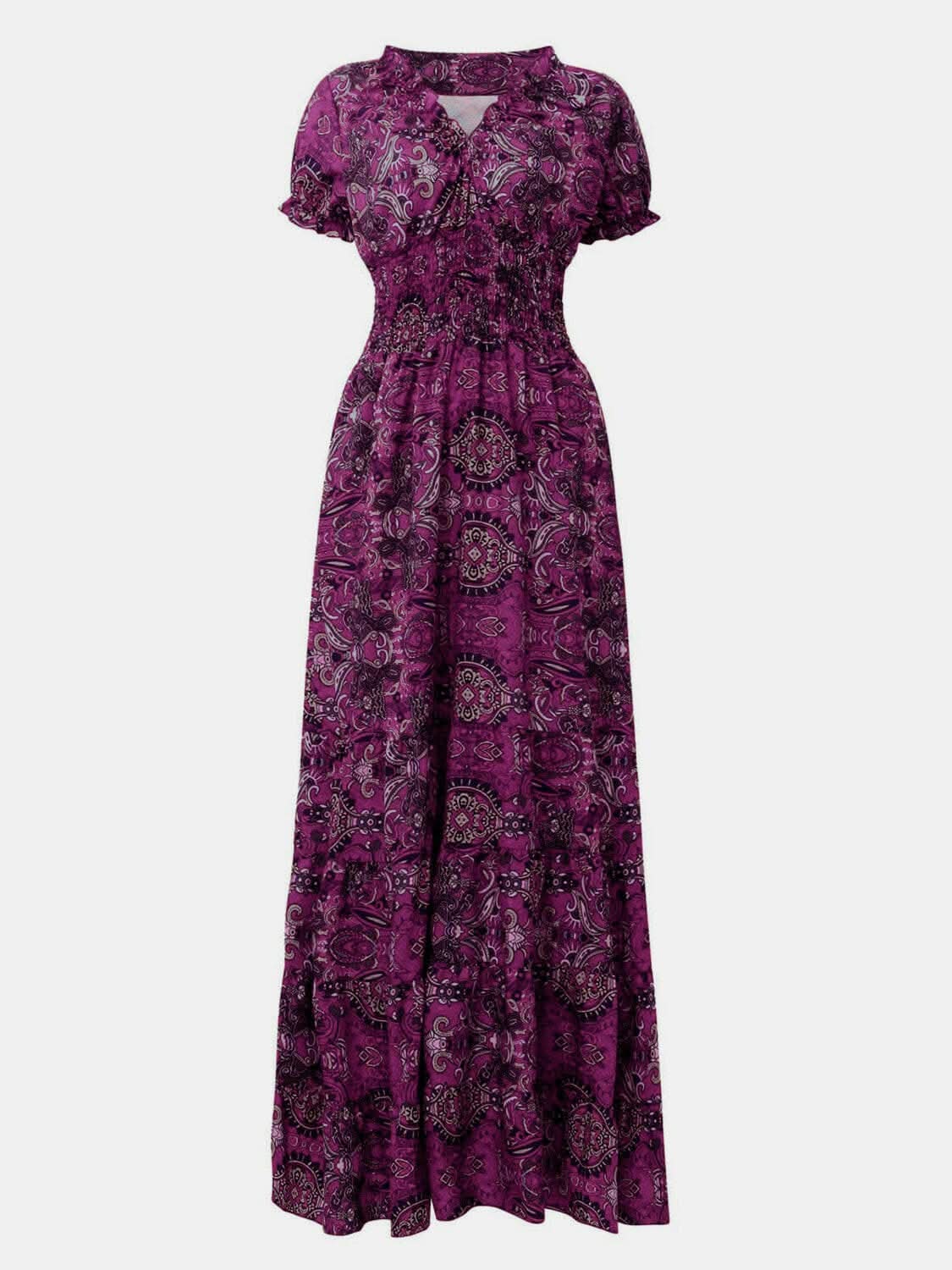 Chic smocked v-neck dress - Love Salve