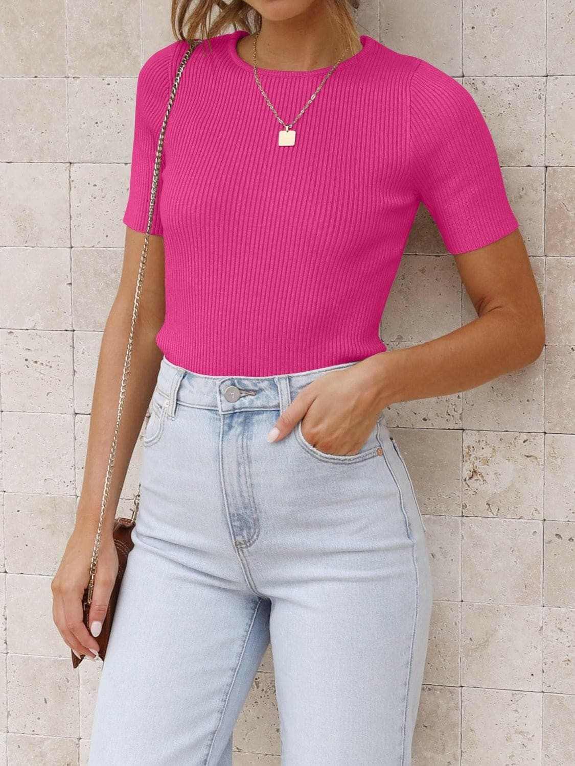 Chic stretchy short sleeve top - Love Salve