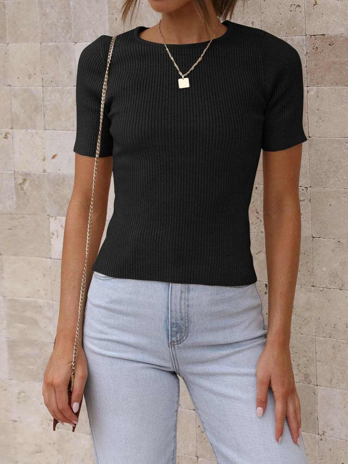 Chic stretchy short sleeve top - Love Salve