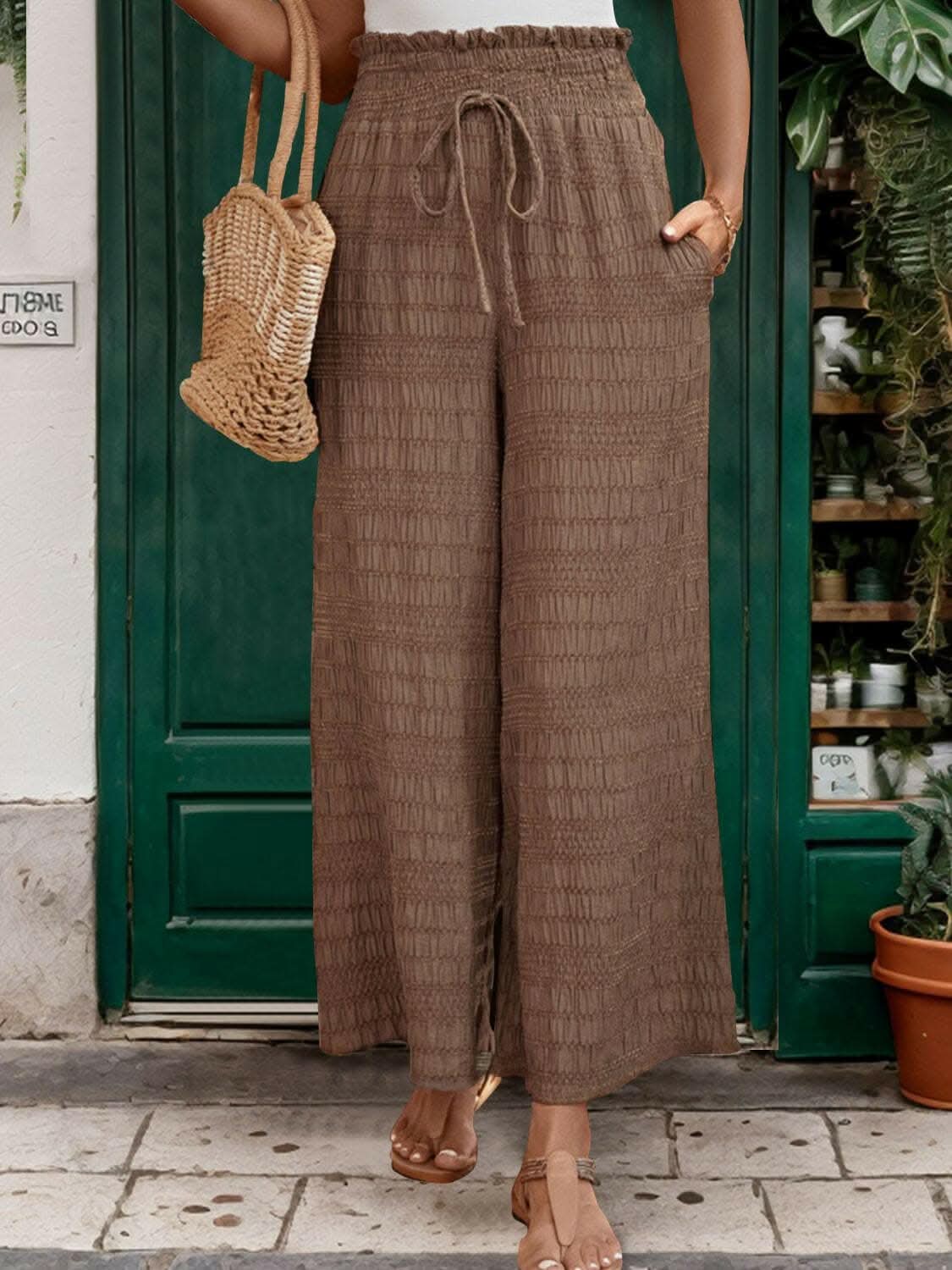Chic tied wide leg pants - Love Salve