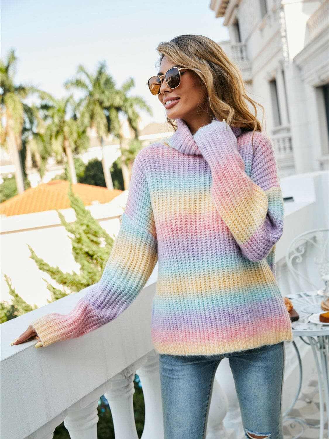 Chic turtleneck sweater - dropped shoulders - Love Salve