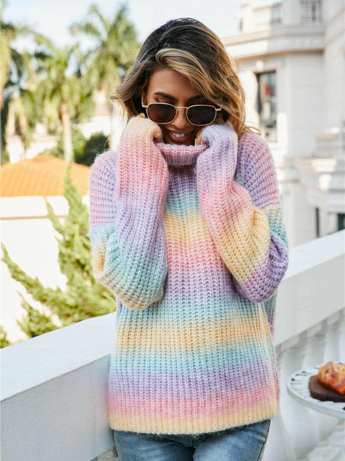 Chic turtleneck sweater - dropped shoulders - Love Salve