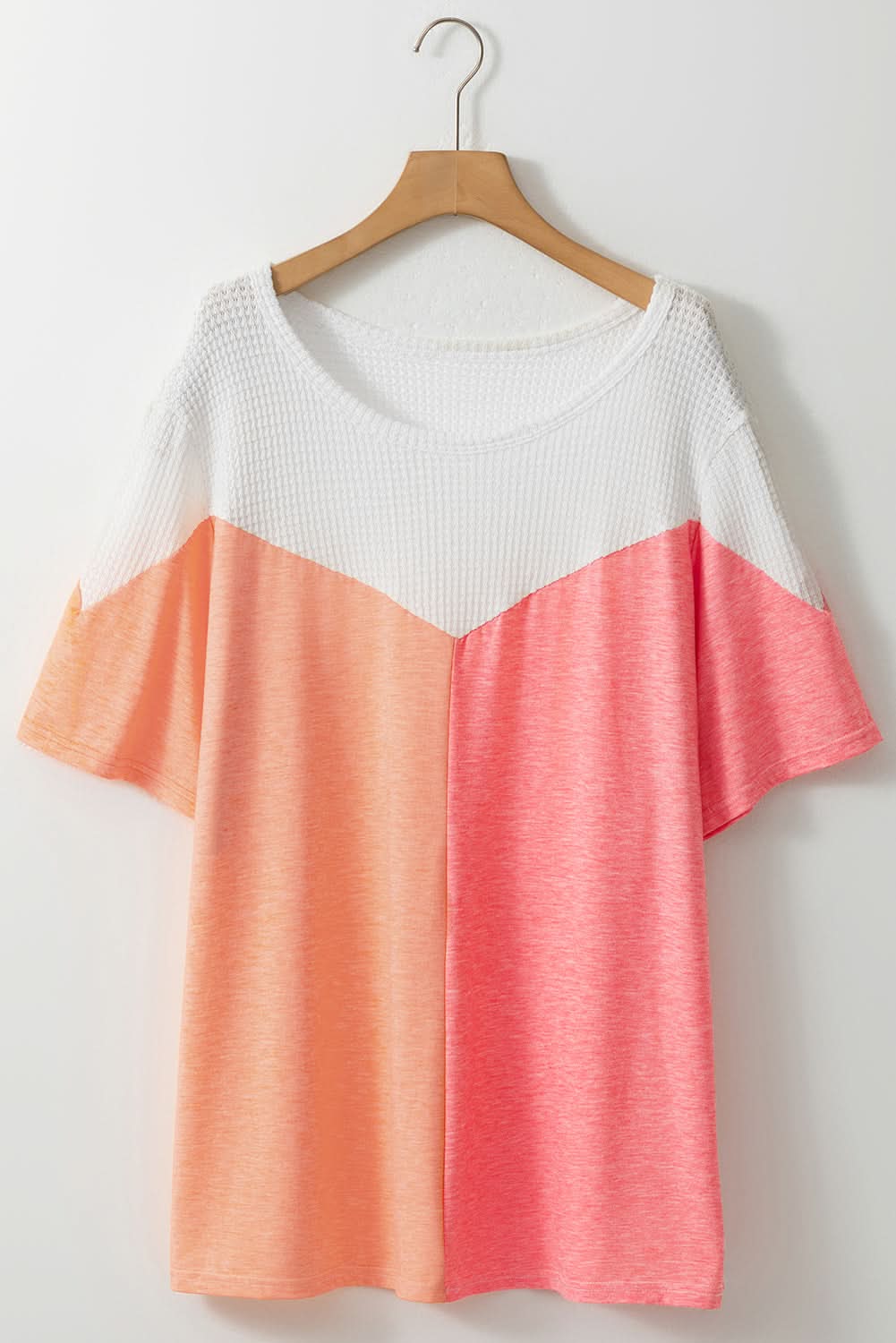 Chic white colorblock plus size tee - Love Salve