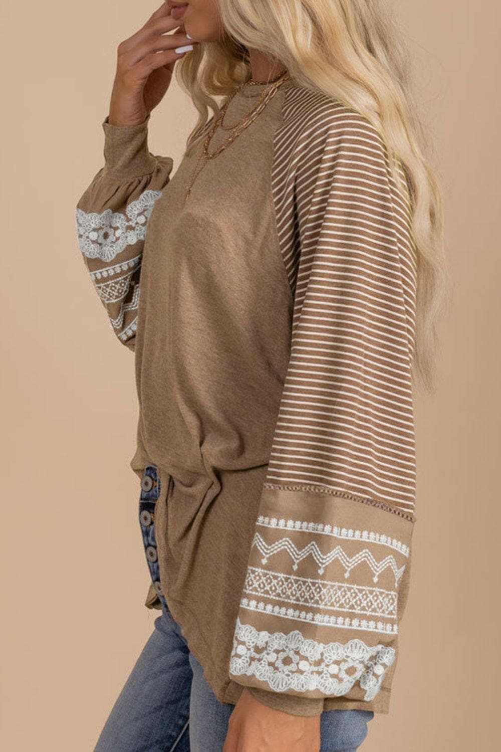 Classic striped long sleeve blouse - Love Salve