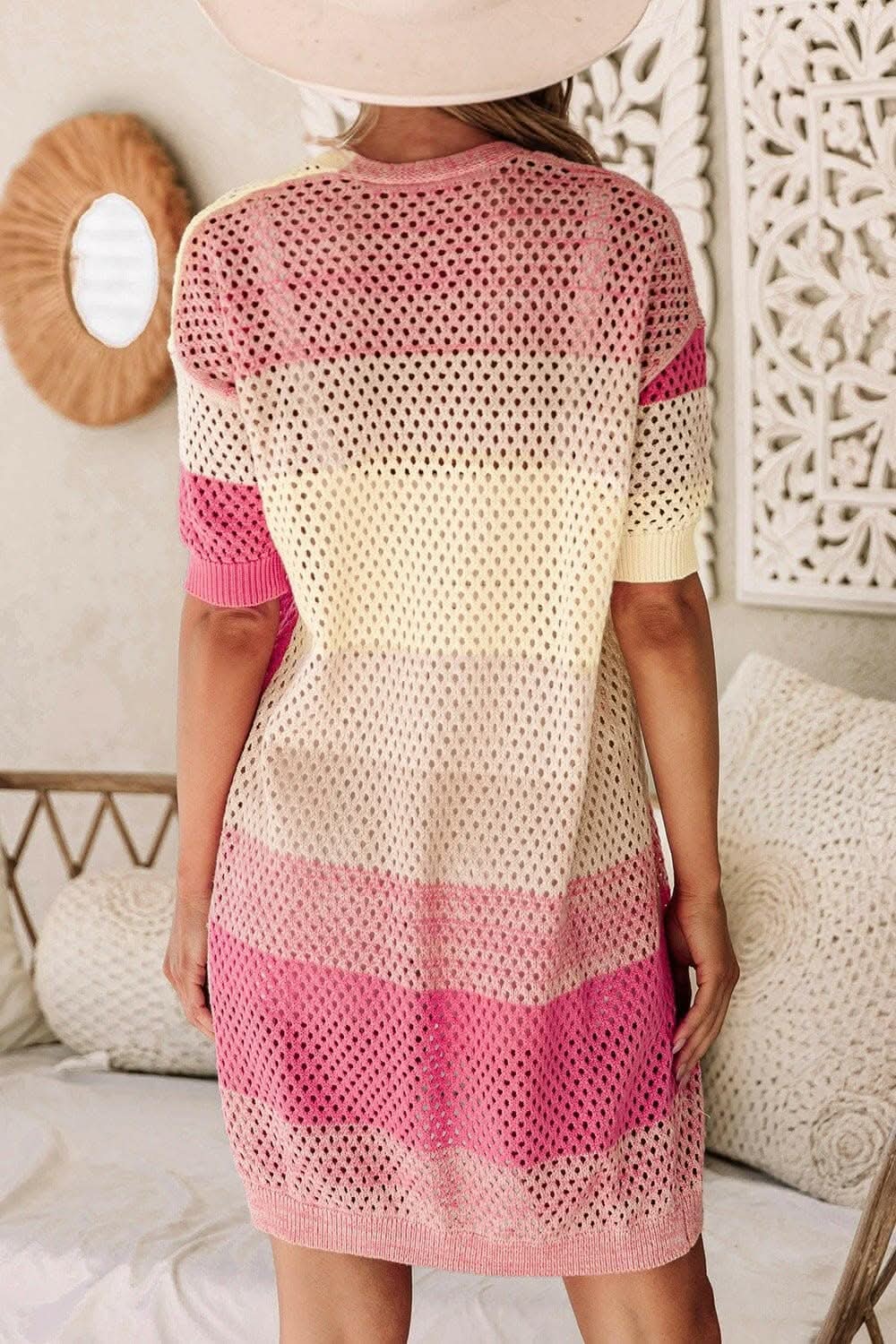 Color block half sleeve cover up - Love Salve