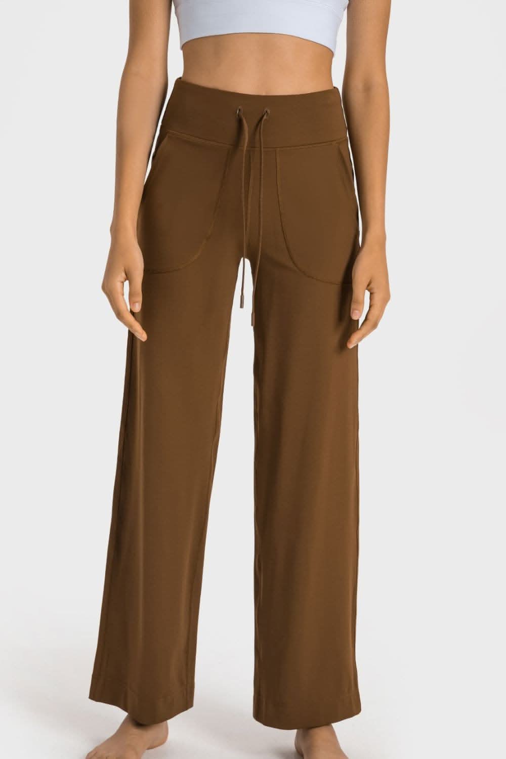 Comfort-fit wide leg pants with pockets - Love Salve