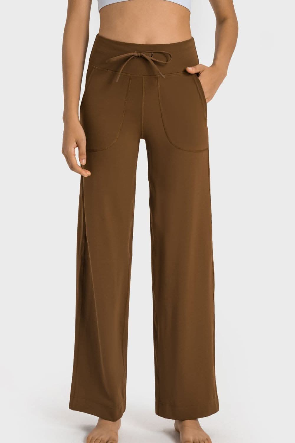 Comfort-fit wide leg pants with pockets - Love Salve
