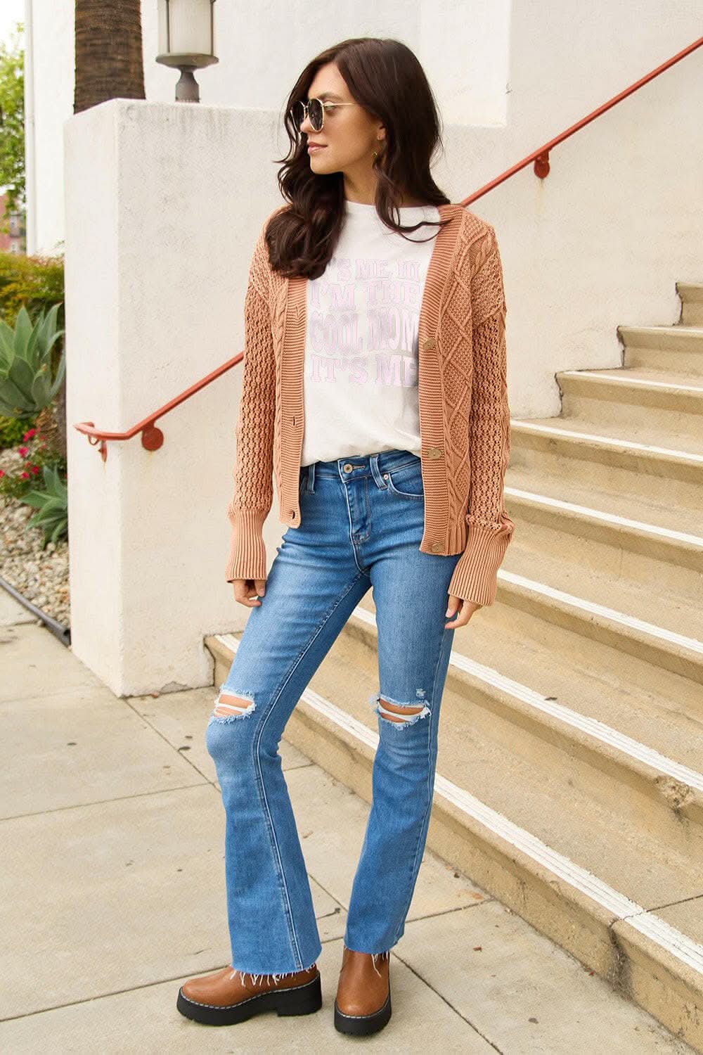 Cool mom round neck tee - cotton - Love Salve