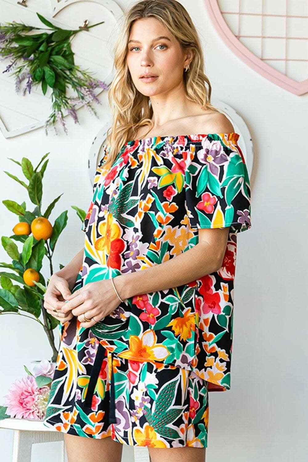 Cotton Bleu by Nu Label Floral Off-Shoulder Top - Love Salve
