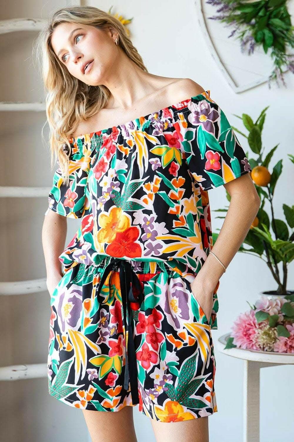 Cotton Bleu by Nu Label Floral Off-Shoulder Top - Love Salve