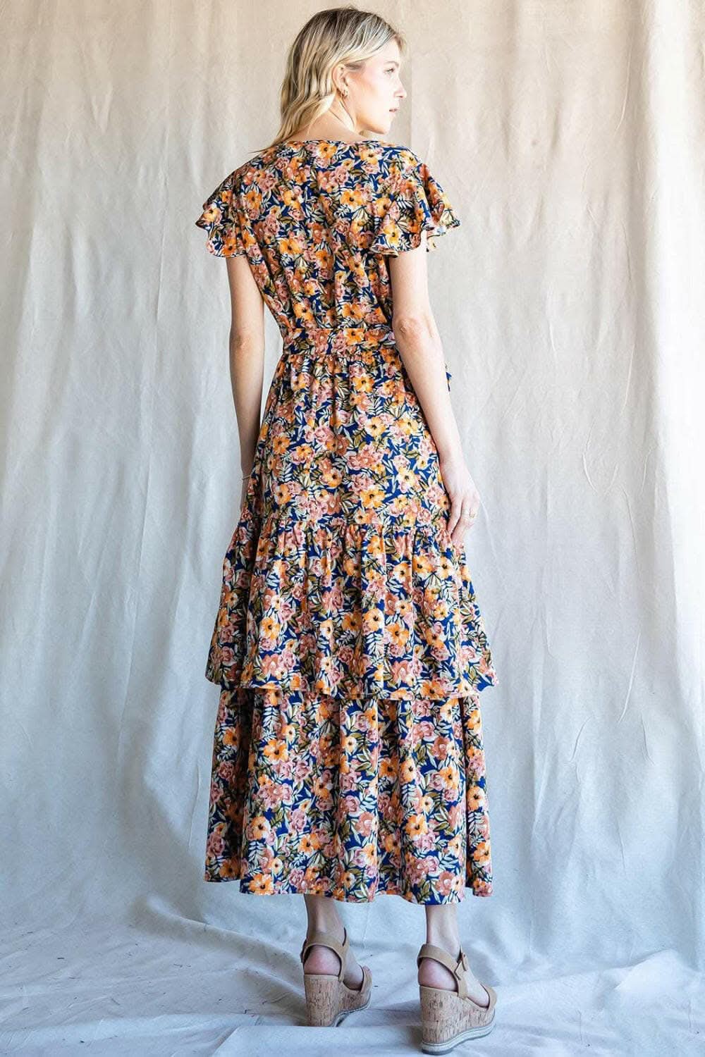 Cotton Bleu by Nu Label Floral Ruffled Midi Dress - Love Salve