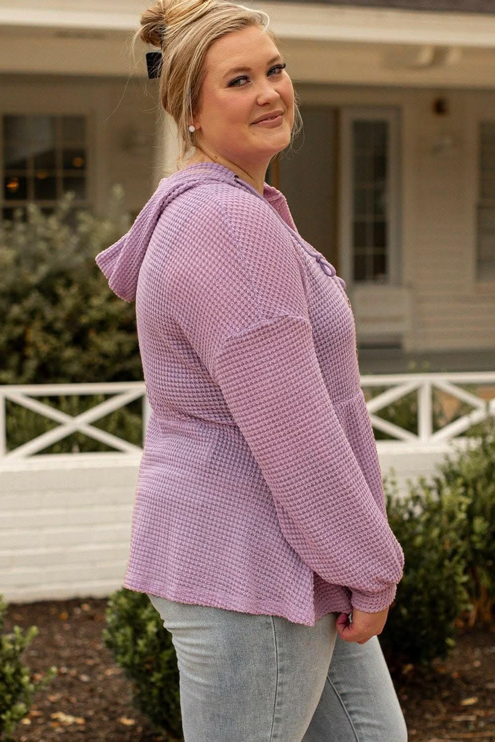 Cozy Plus Size Hooded Knit Top