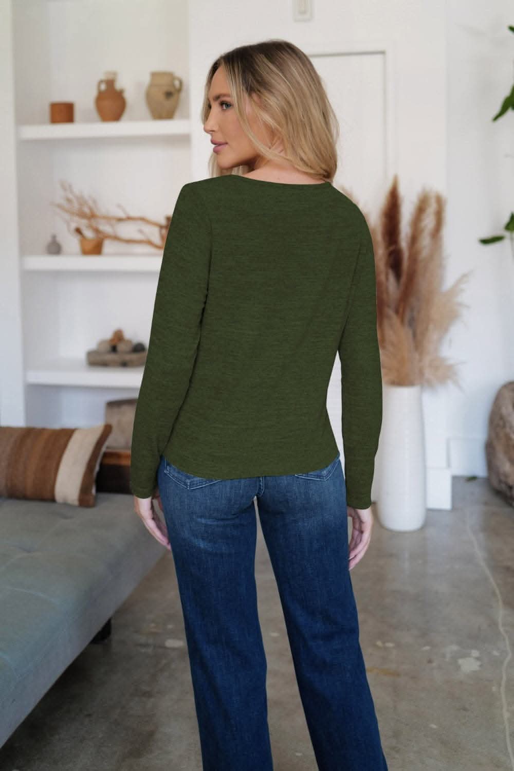Cozy button-front cardigan in soft stretch