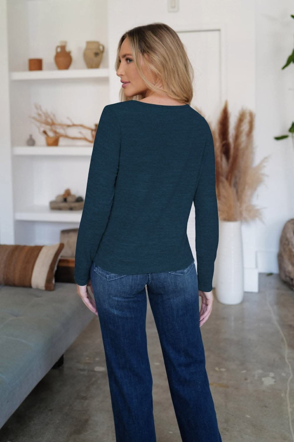 Cozy button-front cardigan in soft stretch