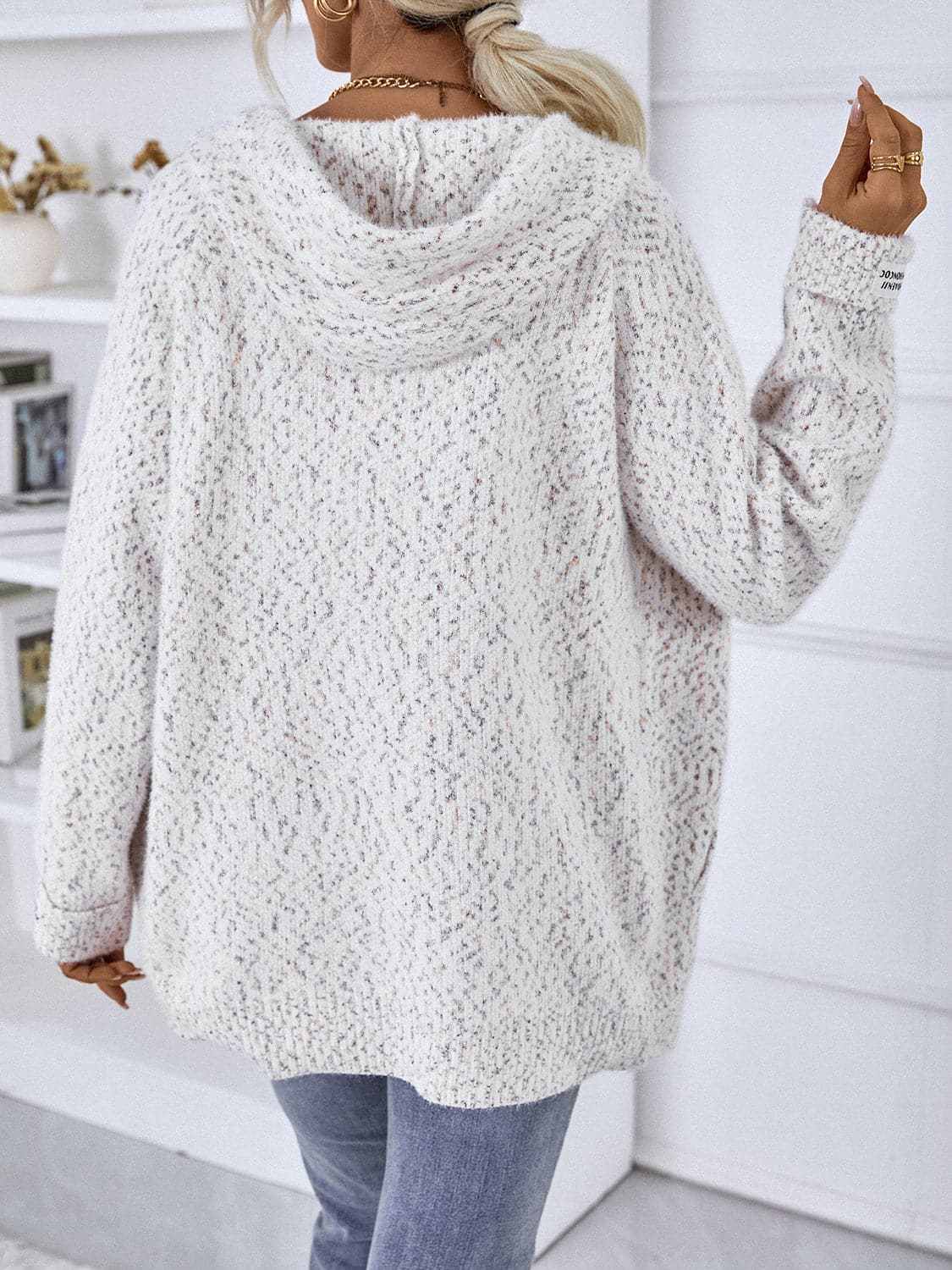 Cozy drawstring zip-up hoodie - Love Salve