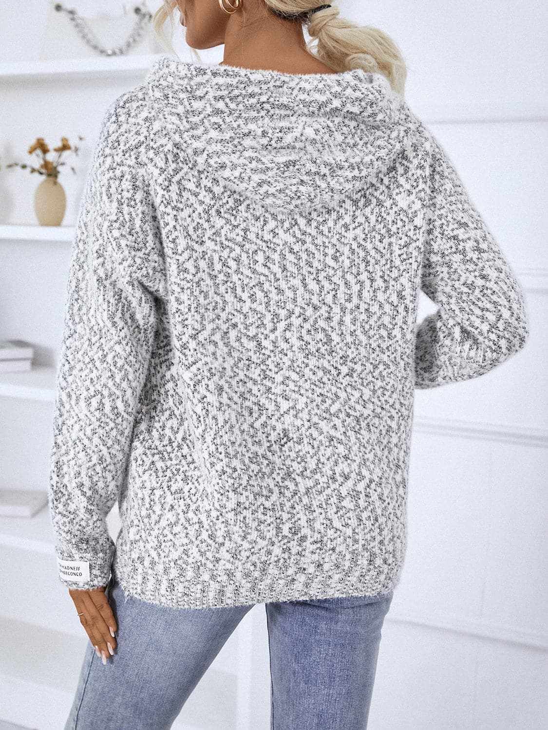 Cozy drawstring zip-up hoodie - Love Salve