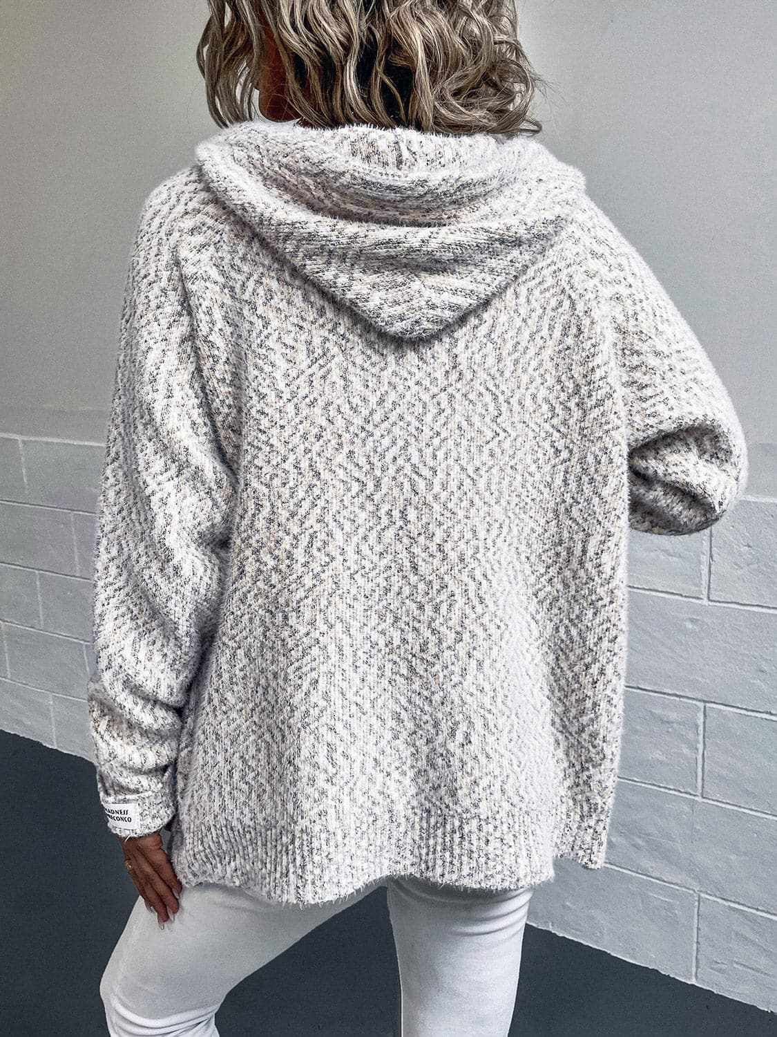 Cozy drawstring zip-up hoodie - Love Salve