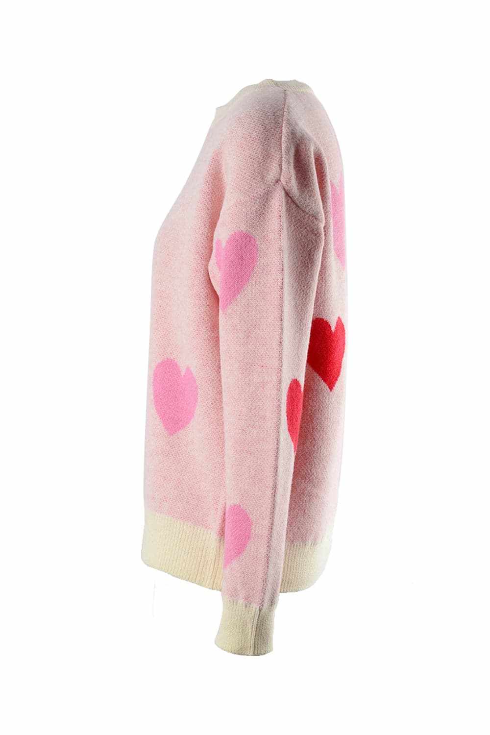 Cozy heart dropped shoulder sweater - Love Salve
