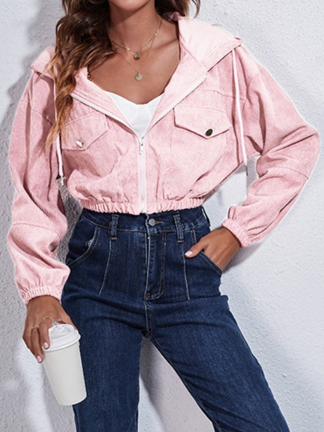 Cozy hooded jacket with pockets - Love Salve